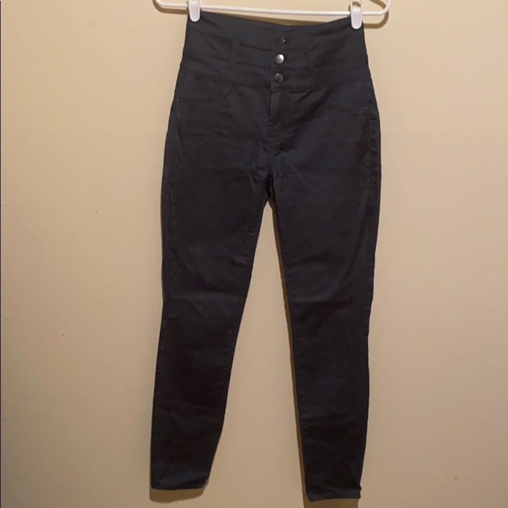 Refuge Dark Gray High Rise Skinny Jeans 3-Button Fly Size 2